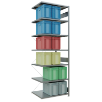 SCHULTE Anbau-Schwerlastregal MULTIplus 250 12987 silber 100,0 x 80,0 x 300,0 cm