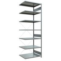 SCHULTE Anbau-Schwerlastregal MULTIplus 250 12987 silber 100,0 x 80,0 x 300,0 cm