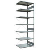 SCHULTE Anbau-Schwerlastregal MULTIplus 250 12987 silber 100,0 x 80,0 x 300,0 cm