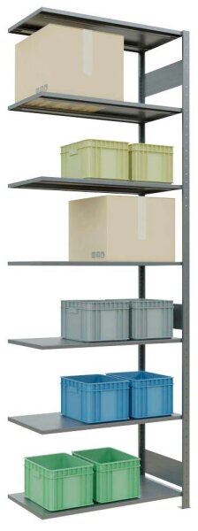 SCHULTE Anbau-Schwerlastregal MULTIplus 150 12757-LR silber 100,0 x 50,0 x 300,0 cm