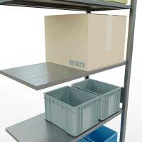 SCHULTE Anbau-Schwerlastregal MULTIplus 150 12757-LR silber 100,0 x 50,0 x 300,0 cm
