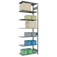 SCHULTE Anbau-Schwerlastregal MULTIplus 150 12757-LR silber 100,0 x 50,0 x 300,0 cm