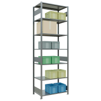 SCHULTE Schwerlastregal MULTIplus 150 12762-LR silber 100,0 x 60,0 x 300,0 cm