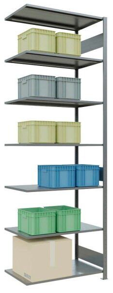 SCHULTE Anbau-Schwerlastregal MULTIplus 150 12767-LR silber 100,0 x 60,0 x 300,0 cm
