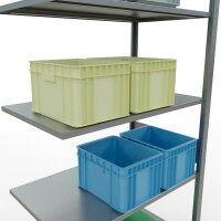 SCHULTE Anbau-Schwerlastregal MULTIplus 150 12767-LR silber 100,0 x 60,0 x 300,0 cm