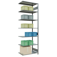 SCHULTE Anbau-Schwerlastregal MULTIplus 150 12767-LR silber 100,0 x 60,0 x 300,0 cm