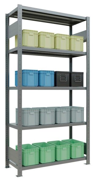 SCHULTE Schwerlastregal MULTIplus 250 12940-LR silber 100,0 x 40,0 x 200,0 cm