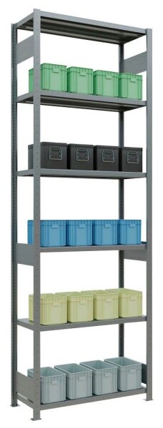SCHULTE Schwerlastregal MULTIplus 250 12942-LR silber 100,0 x 40,0 x 300,0 cm
