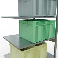 SCHULTE Anbau-Schwerlastregal MULTIplus 150 12786-LR silber 100,0 x 80,0 x 250,0 cm