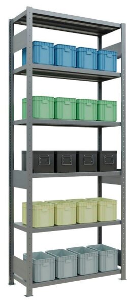 SCHULTE Schwerlastregal MULTIplus 250 12941-LR silber 100,0 x 40,0 x 250,0 cm