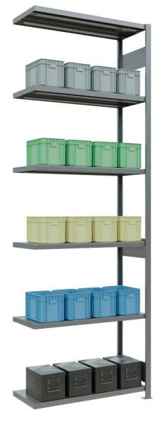 SCHULTE Anbau-Schwerlastregal MULTIplus 250 12947-LR silber 100,0 x 40,0 x 300,0 cm