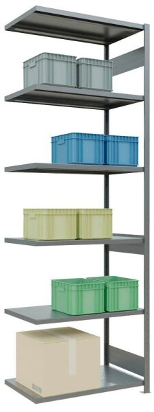 SCHULTE Anbau-Schwerlastregal MULTIplus 250 12967-LR silber 100,0 x 60,0 x 300,0 cm