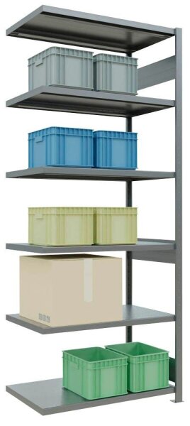SCHULTE Anbau-Schwerlastregal MULTIplus 250 12966-LR silber 100,0 x 60,0 x 250,0 cm