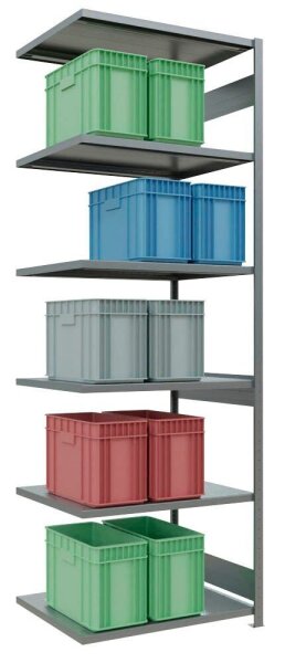 SCHULTE Anbau-Schwerlastregal MULTIplus 250 12987-LR silber 100,0 x 80,0 x 300,0 cm
