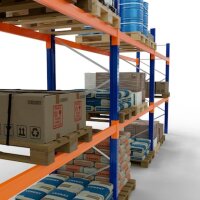 SCHULTE Palettenregal 46800-N orange, blau, silber 844,4 x 110,0 x 300,0 cm