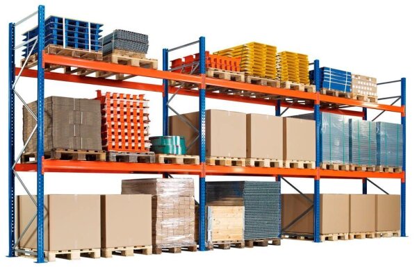 SCHULTE Palettenregal 46802-N orange, blau, silber 844,4 x 110,0 x 500,0 cm