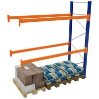 SCHULTE Anbau-Schwerlast-Weitspannregal 46828-N orange, blau, silber 278,6 x 110,0 x 400,0 cm