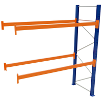 SCHULTE Anbau-Schwerlast-Weitspannregal 46828-N orange, blau, silber 278,6 x 110,0 x 400,0 cm