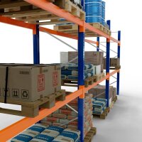 SCHULTE Palettenregal 46824-N orange, blau, silber 844,4 x 110,0 x 300,0 cm