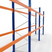 SCHULTE Palettenregal 46824-N orange, blau, silber 844,4 x 110,0 x 300,0 cm