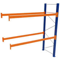 SCHULTE Anbau-Schwerlast-Weitspannregal 46827-N orange, blau, silber 278,6 x 110,0 x 300,0 cm