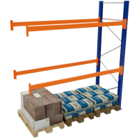 SCHULTE Anbau-Schwerlast-Weitspannregal 46829-N orange, blau, silber 278,6 x 110,0 x 500,0 cm