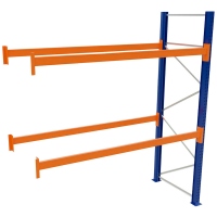 SCHULTE Anbau-Schwerlast-Weitspannregal 46829-N orange, blau, silber 278,6 x 110,0 x 500,0 cm