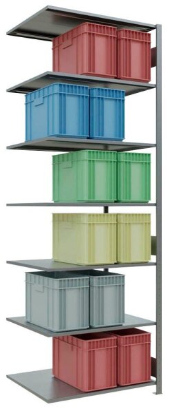 SCHULTE Anbau-Schwerlastregal MULTIplus 150 12787-LR silber 100,0 x 80,0 x 300,0 cm