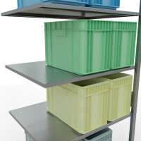 SCHULTE Anbau-Schwerlastregal MULTIplus 150 12787-LR silber 100,0 x 80,0 x 300,0 cm