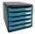 Exacompta Schubladenbox Big-Box Plus  türkis 3097282D, DIN A4 mit 5 Schubladen, 1 St.
