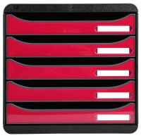 Exacompta Schubladenbox Big-Box Plus  himbeer 3097284D, DIN A4 mit 5 Schubladen, 1 St.