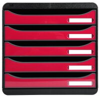 Exacompta Schubladenbox Big-Box Plus  himbeer 3097284D, DIN A4 mit 5 Schubladen, 1 St.