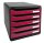 Exacompta Schubladenbox Big-Box Plus  himbeer 3097284D, DIN A4 mit 5 Schubladen, 1 St.