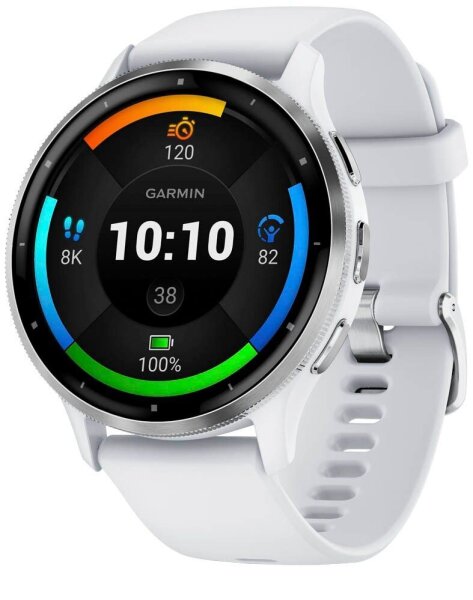 GARMIN Venu 3 Smartwatch steinweiß, silber