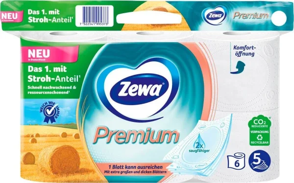 Zewa Toilettenpapier Premium 5-lagig, 6 Rollen