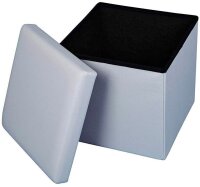 Echtwerk Wohnzimmer-Hocker mit Stauraum Store Cube EW-SW-0440 weiß Kunstleder, 1 St.