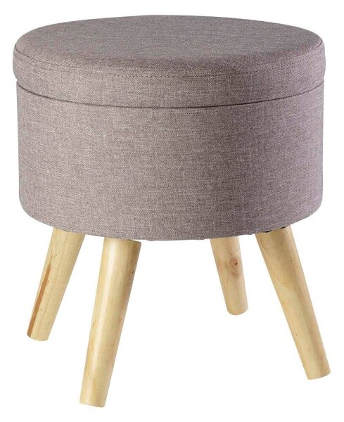 Echtwerk Wohnzimmer-Hocker mit Stauraum Max EW-SH-0485 grau, 1 St.