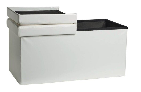 Echtwerk Sitztruhe Flex EW-FB-0433 weiß Stoff 76,0 cm