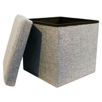 Echtwerk Wohnzimmer-Hocker mit Stauraum Store Cube EW-SW-0460 grau, 1 St.