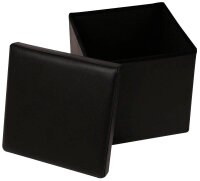 Echtwerk Wohnzimmer-Hocker mit Stauraum Store Cube EW-SW-0410 schwarz Kunstleder, 1 St.