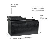 Echtwerk Sitztruhe Flex EW-FB-0444 schwarz Stoff 76,0 cm
