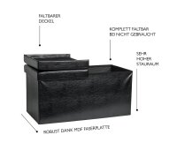 Echtwerk Sitztruhe Flex EW-FB-0444 schwarz Stoff 76,0 cm