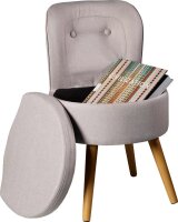 Echtwerk Sessel Vince hellgrau buche Stoff 42,0 x 42,0 x...