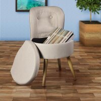 Echtwerk Sessel Vince creme buche Stoff 42,0 x 42,0 x 71,0 cm, 1 St.