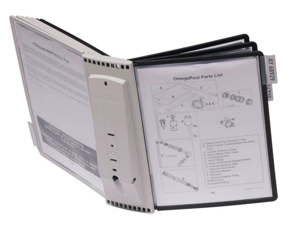 DURABLE Sichttafelsystem SHERPA Display System Wall 10 563122 DIN A4 farbsortiert mit 10 St. Sichttafeln, 1 St.