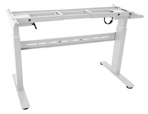 LMG elektrisch höhenverstellbares Schreibtischgestell weiß ohne Tischplatte, T-Fuß-Gestell weiß 130,0 - 160,0 x 57,0 cm