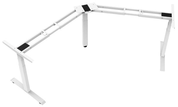 LMG elektrisch höhenverstellbares Schreibtischgestell weiß ohne Tischplatte, T-Fuß-Gestell weiß 130,0 - 160,0 x 53,0/70,0 cm