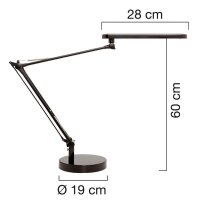 unilux MAMBO LED LED-Schreibtischlampe schwarz