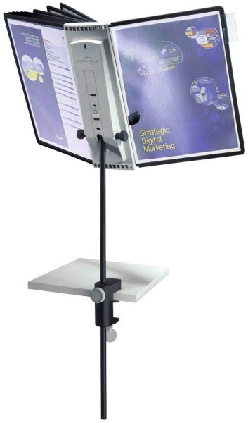 DURABLE Sichttafelsystem SHERPA® Display System desk clamp 10 581800 DIN A4 schwarz mit 10 St. Sichttafeln, 1 St.