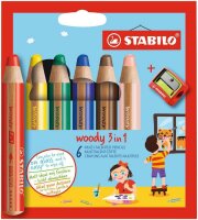 STABILO woody 3 in 1 Malset farbsortiert, 6 St.